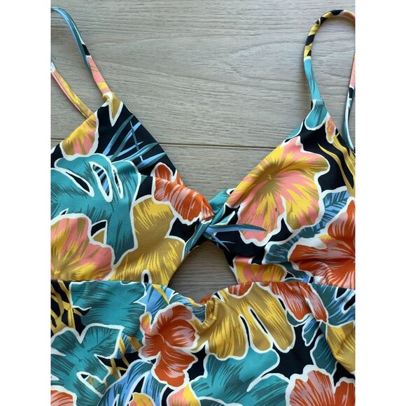NEW $105 Volcom Womens Small One Piece Tropical Floral Take It Easy Swimsuit - Picture 6 of 11